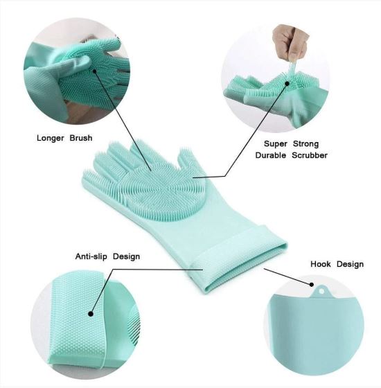Reusable Silicone Cleaning Gloves